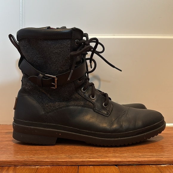 Ugg Kesey Waterproof Boots in gray & black with laces, zippers, and buckles - Picture 1 of 16